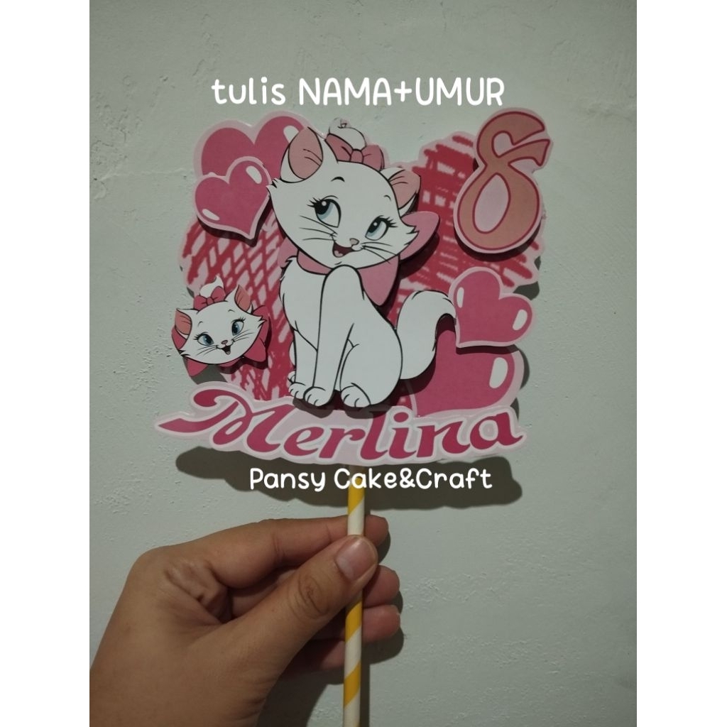 Cake topper Pop up Marie Cat