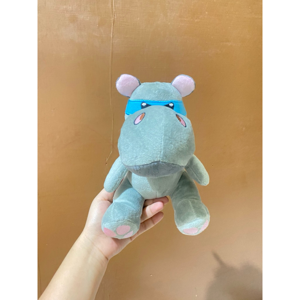 Boneka Karakter Hippo size 20cm / Boneka Hippo Abu / Boneka Karakter Hewan Hippo