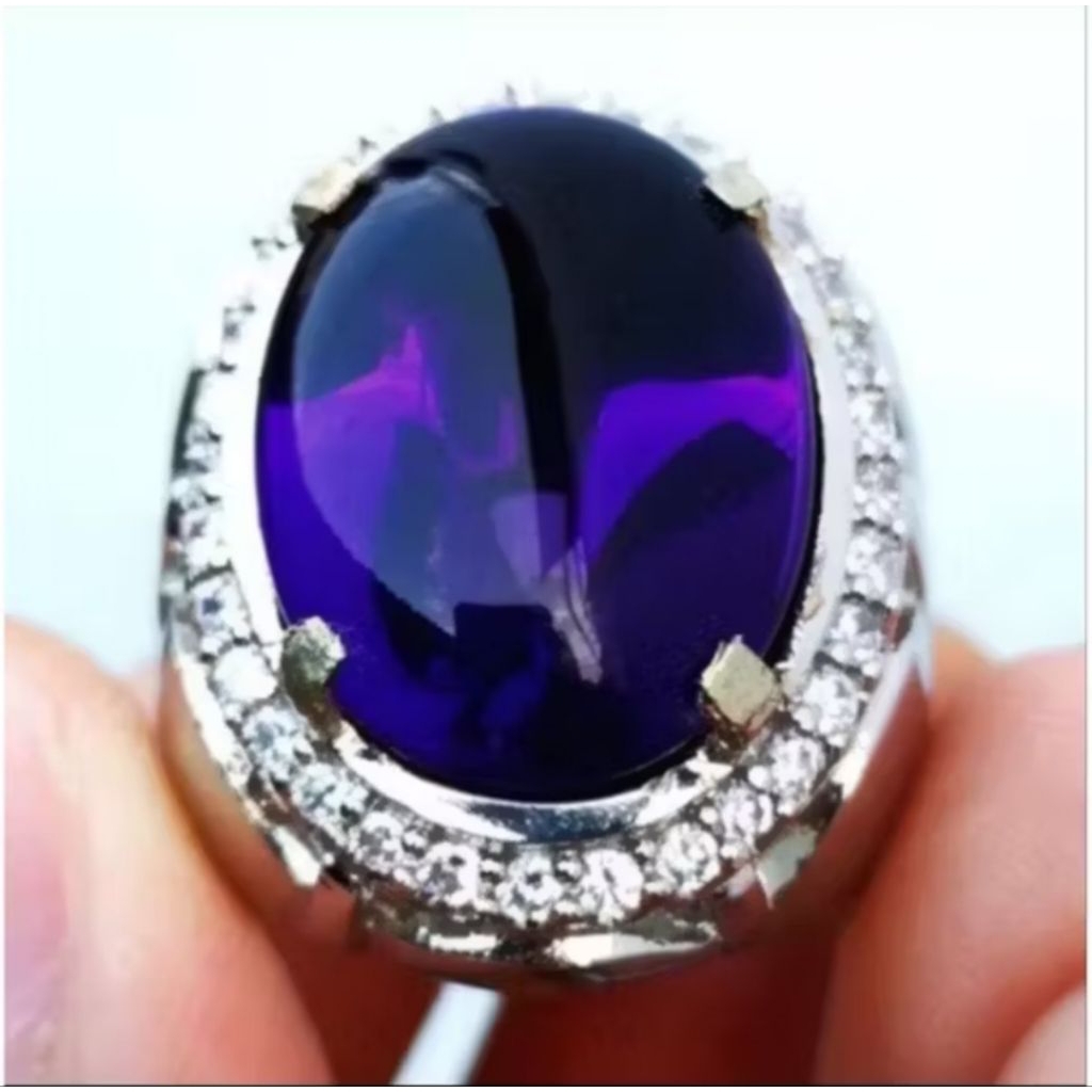 batu cincin kecubung bungur tanjung bintang Lampung natural sudah cutting custom bawah