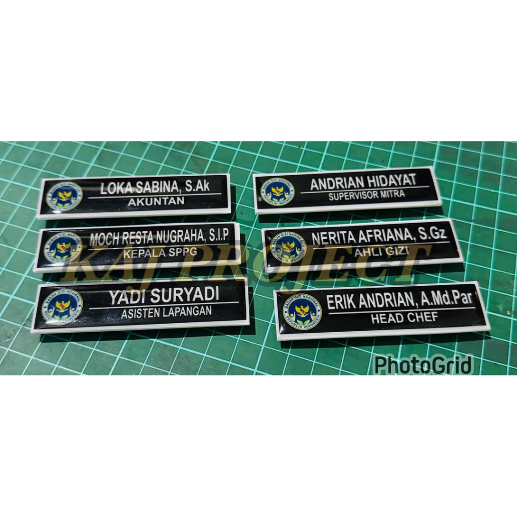 

Name Tag BGN / Papan Nama Dada Akrilik BADAN GIZI NASIONAL (BGN) Custom Peniti Magnet 8cm x 2cm Tebal 2mm PREMIUM 100% ORIGINAL