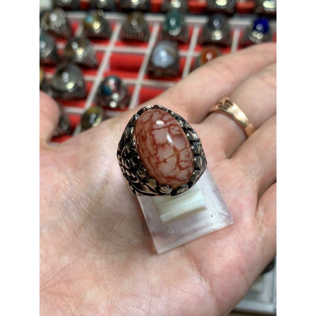 batu cincin pandan sisik naga merah