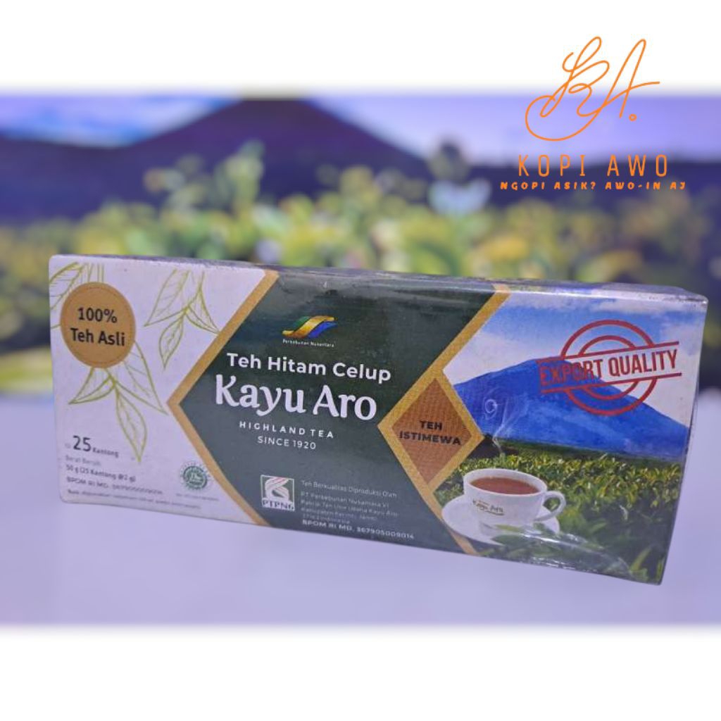 

Teh Kayu Aro 1 Kotak Isi 25 Kantong | Teh Hitam Wangi Alami Praktis Seduh