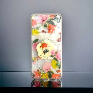 |Smart|  [ OPPO RENO 4 | 4F ] CASE GLITTER BUNGA KUPU-KUPU FREE POP SOCKET / CASE MOTIF BUNGA BAHAN 