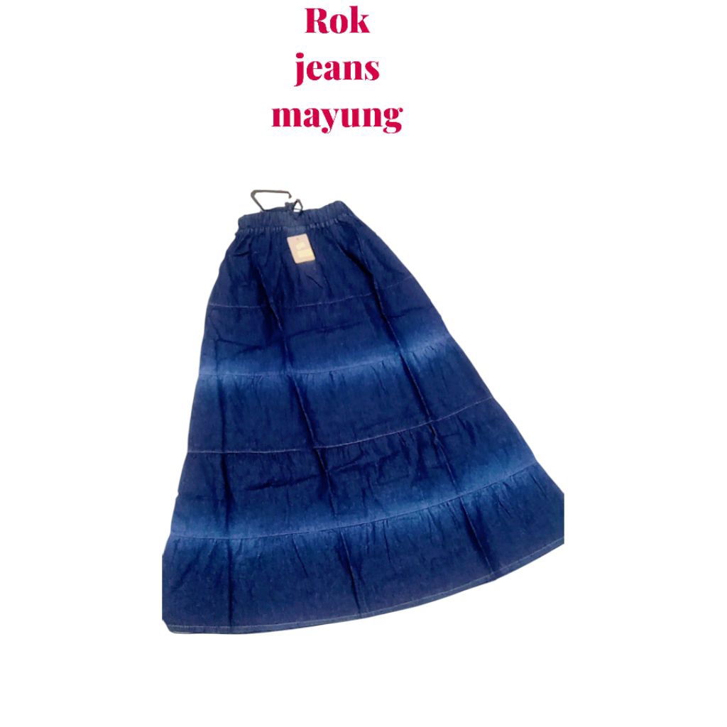 rok jeans panjang wanita dewasa/rok jeans mayung
