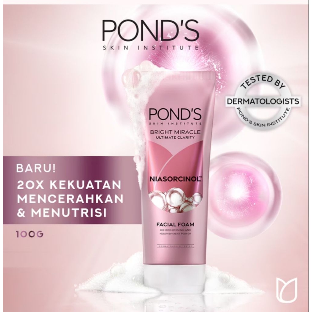 PONDS FACIAL FOAM BRIGHT MIRACLE 100 GRAM