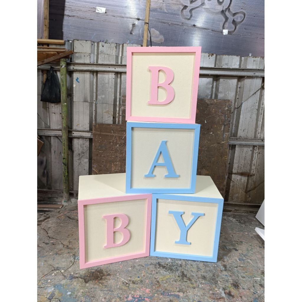 Box inisial/huruf/styrofoam/backdrop/dekorasi/ulang tahun