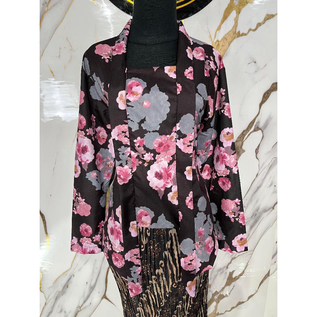 Kebaya KutuBaru Jumputan Modern/Atasan Kebaya Motif Kembang/Kebaya Jumputan Bahan Katun/Dress