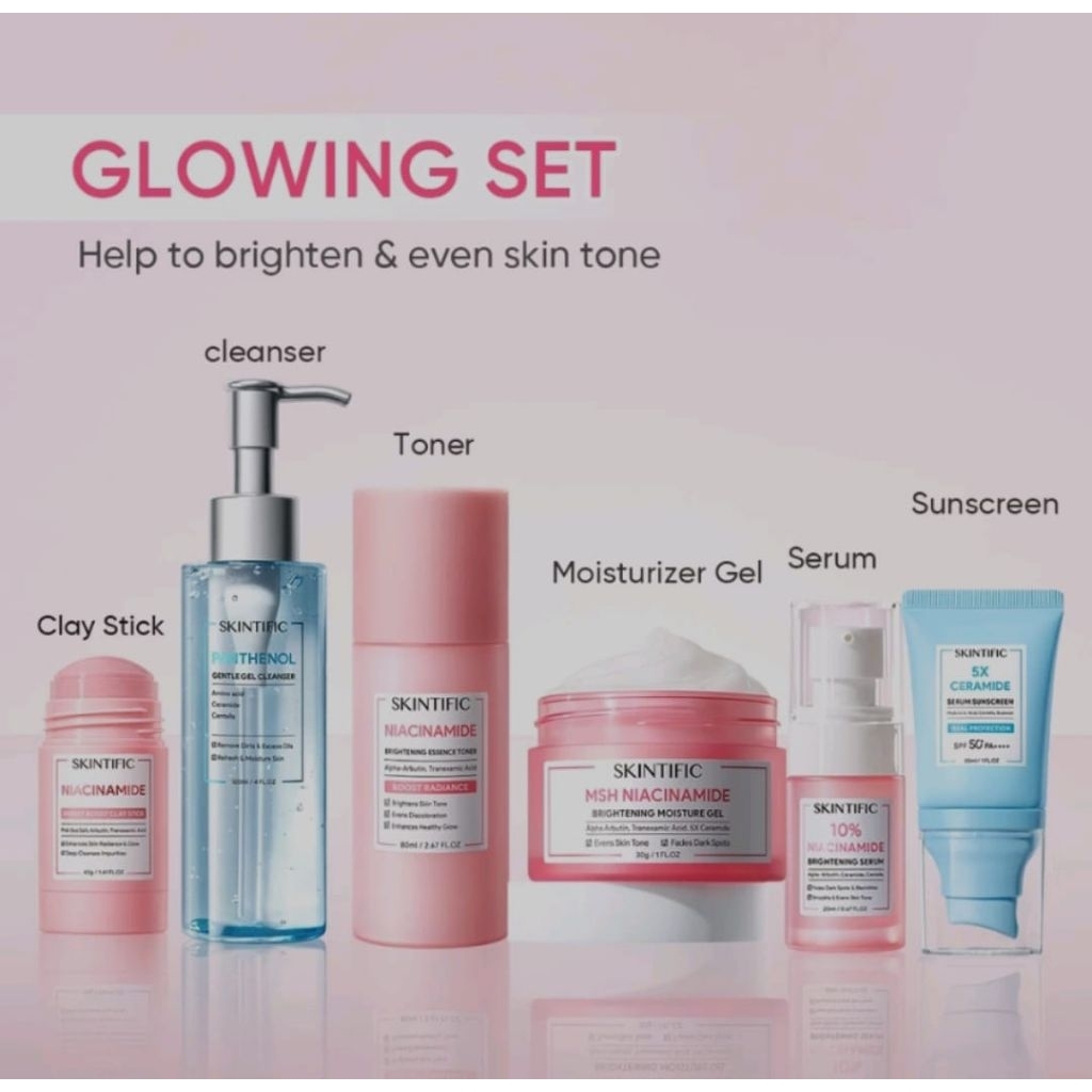 skintific skincare paket glowing wanita