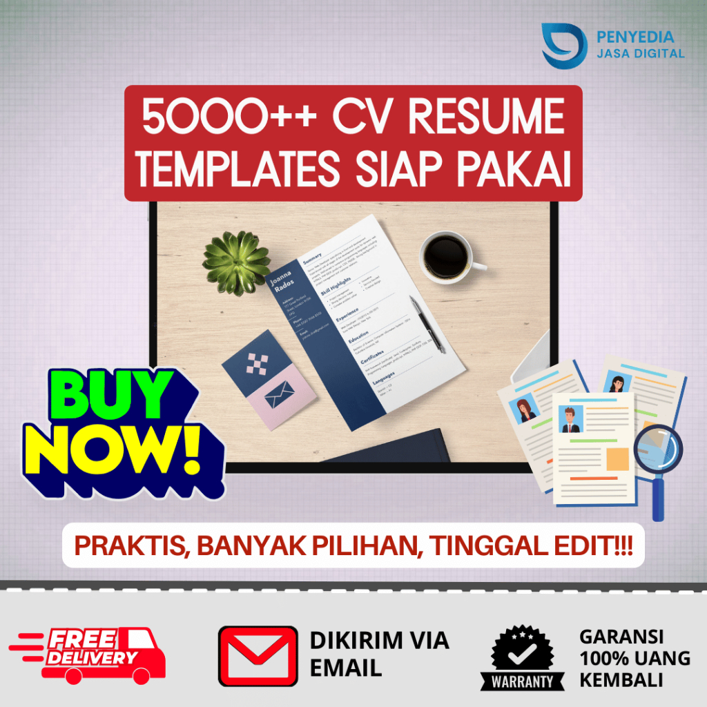 Template CV Premium (5000+ Pilihan) + Bonus CV ATS