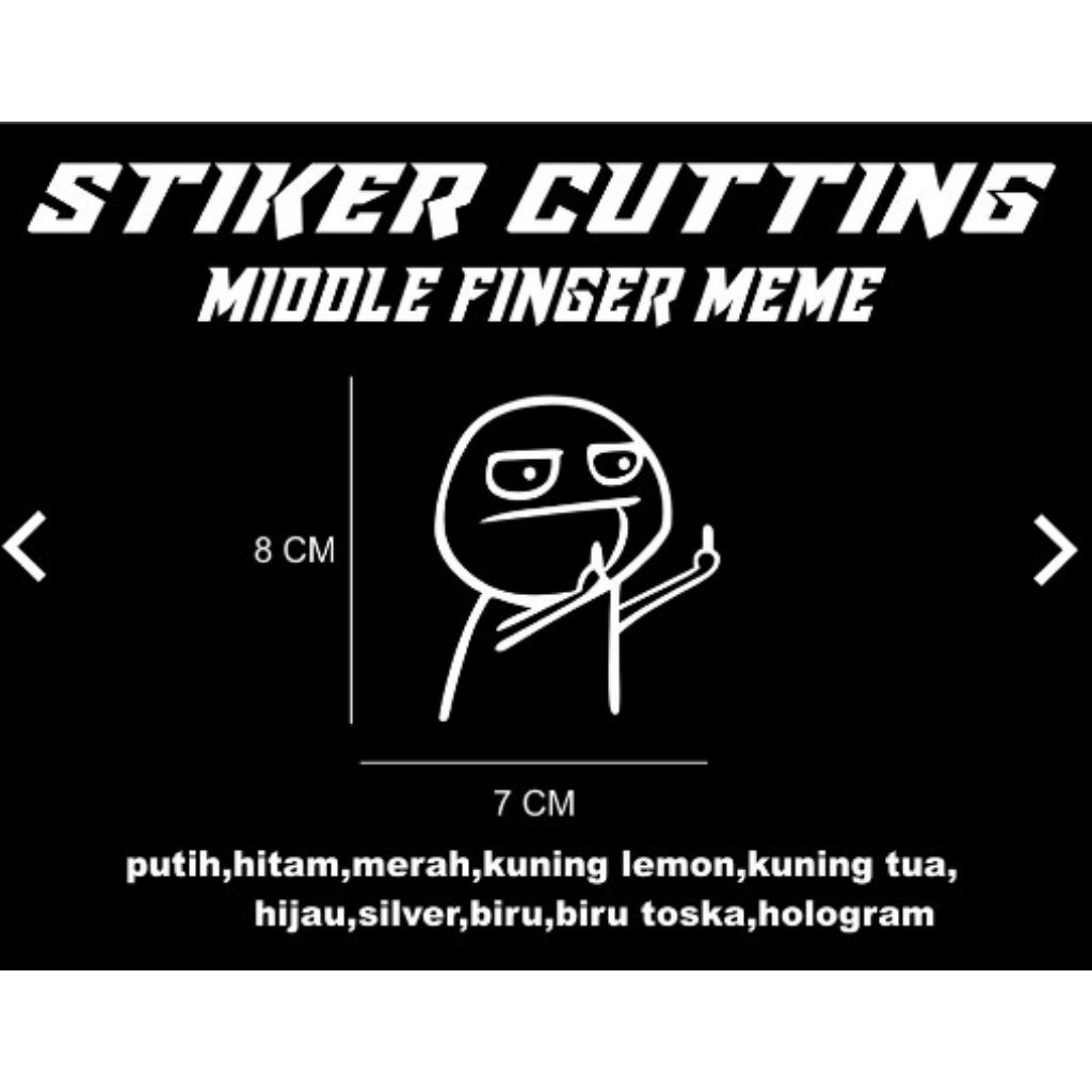

sticker cutting midle finger meme