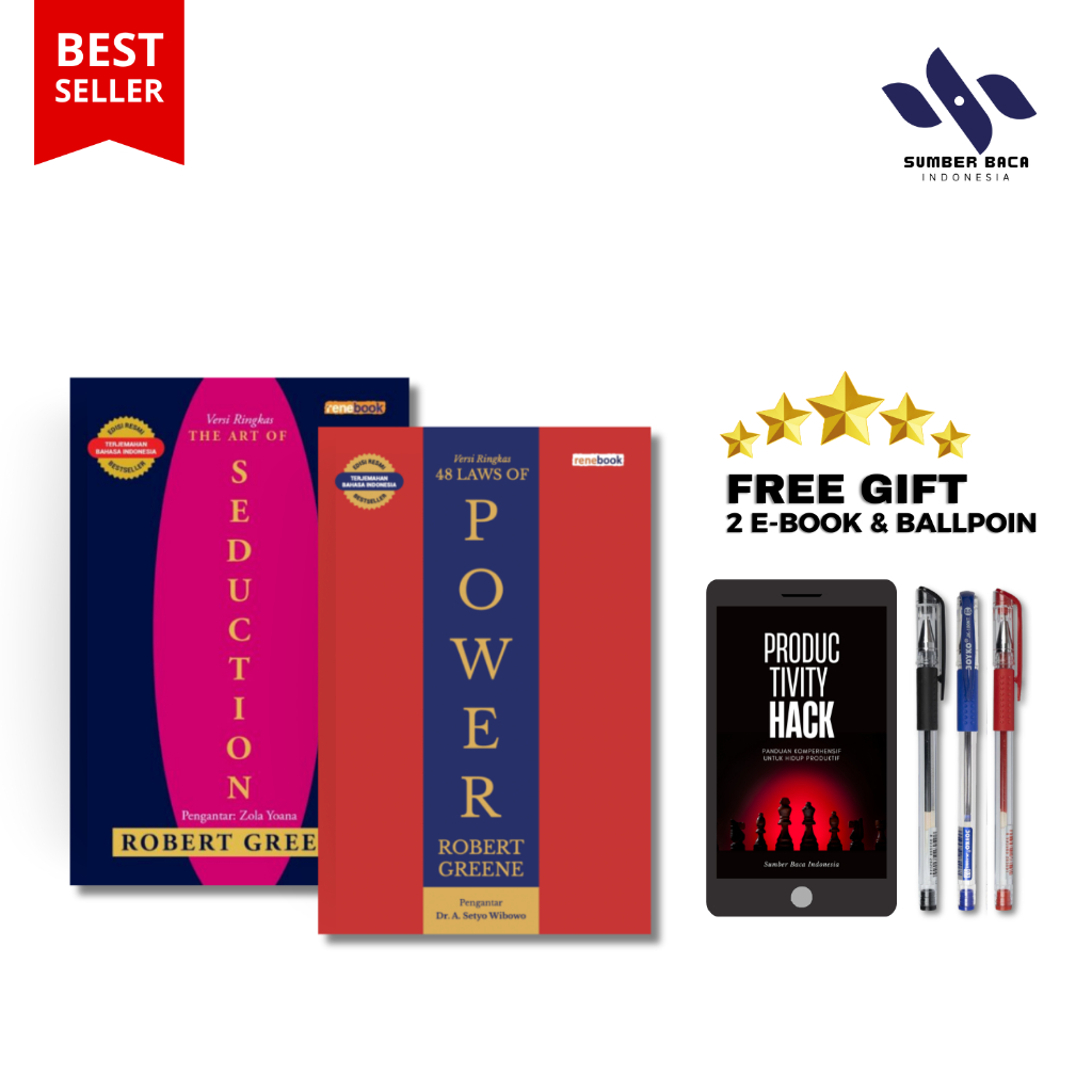 [PAKET HEMAT] The Art of Seduction + 48 Laws of Power [Bonus Spesial] Sumber Baca Indonesia