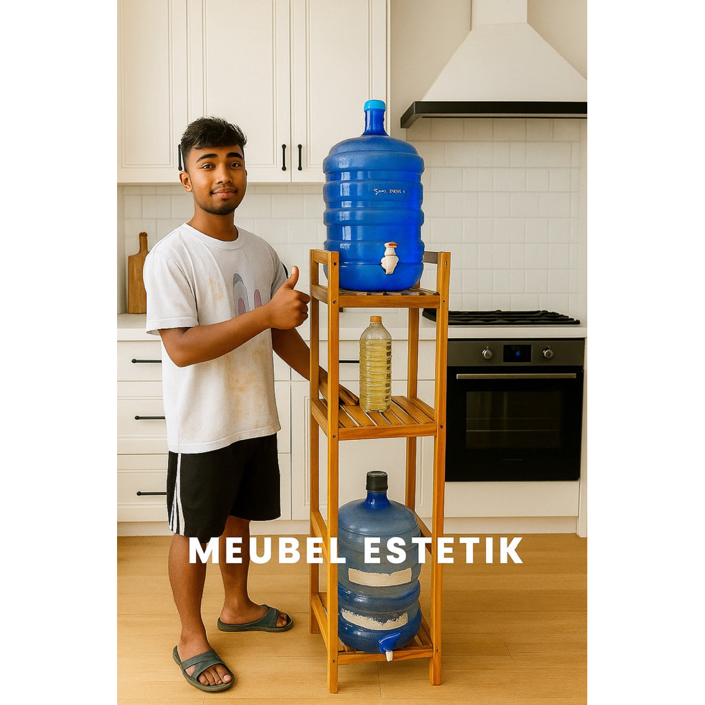 RAK DISPENSER RAK GALON RAK MEGICOM RAK DAPUR ESTETIK KAYU JATI