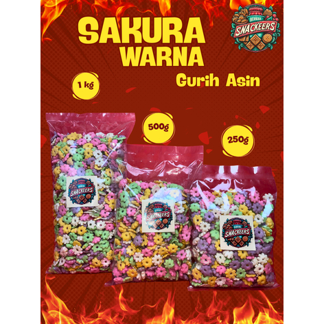 KUE SAKURA BUNGA WARNA WARNI / SAKURA WARNA WARNI / SNACK KEMBANG RIBUT WARNA WARNI / SAKURA GURIH A