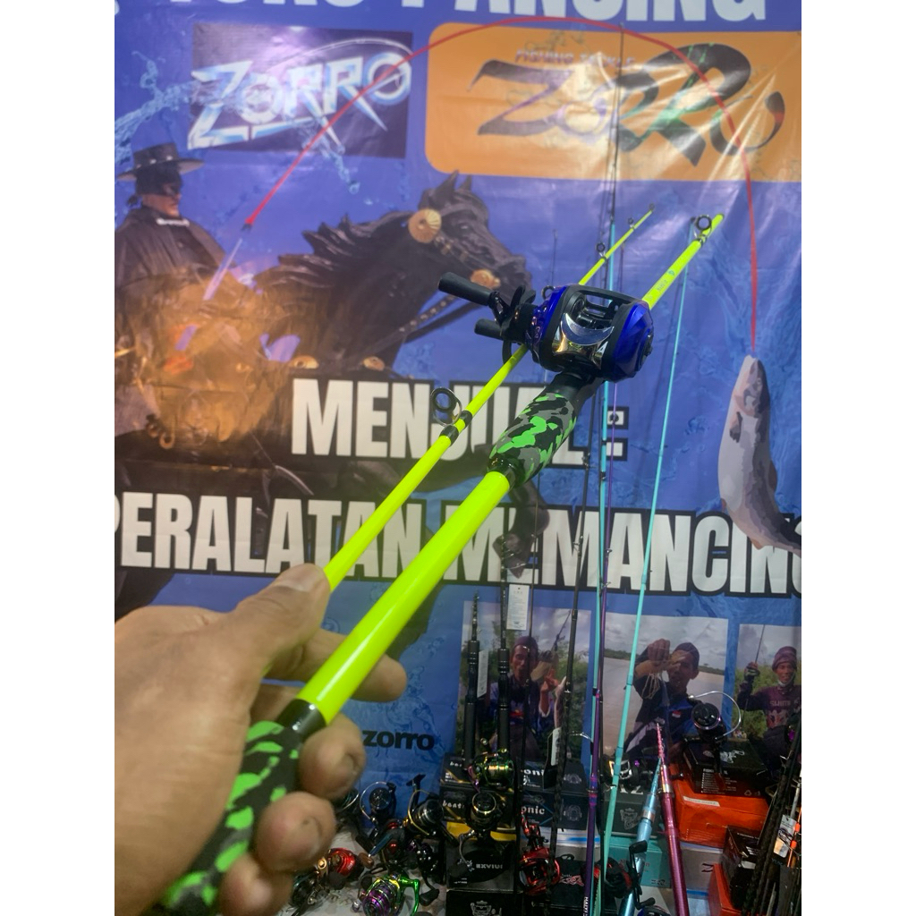 joran zorro dan daiwa  1.8M carbon set Reel Evo ph