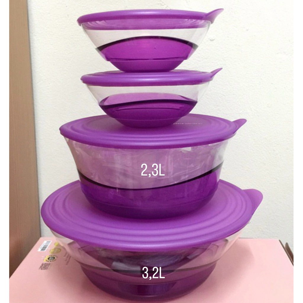 Eleganzia Bowl Crystal 2,3L Ungu Mewah 1Pcs