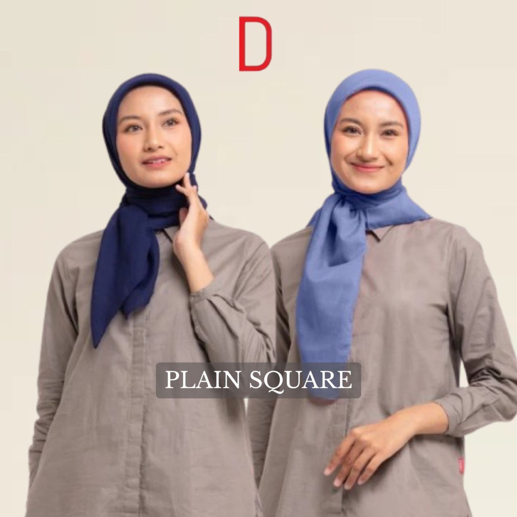 DAUKY - Plain Square Hijab Segi Empat Polos Bahan Voal