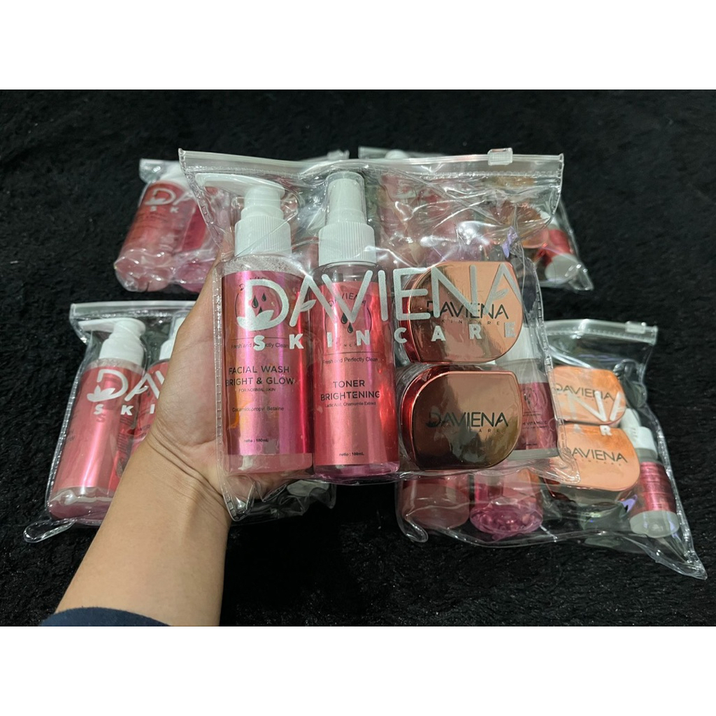 PRE-ORDER PROMO (DAY GOLD)+PAKET GLOWING SERIES DAVIENA SKINCARE Normal Kering Kusam | Skincare Kit 