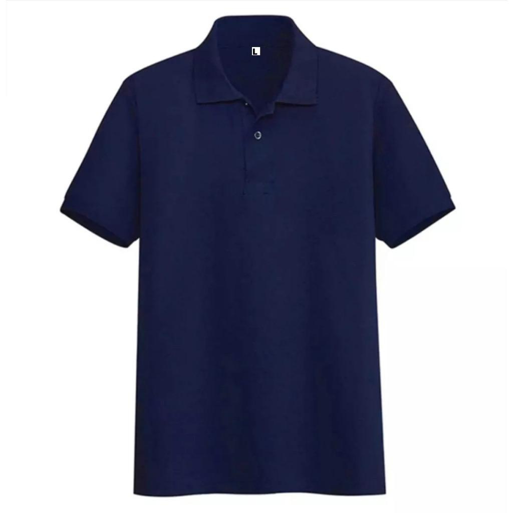 Noveli wear - Kaos Kerah Pria Polos Biru Tua Navy | Kaos Polo Pria | Kaos Seragam Polo Shirt Polos