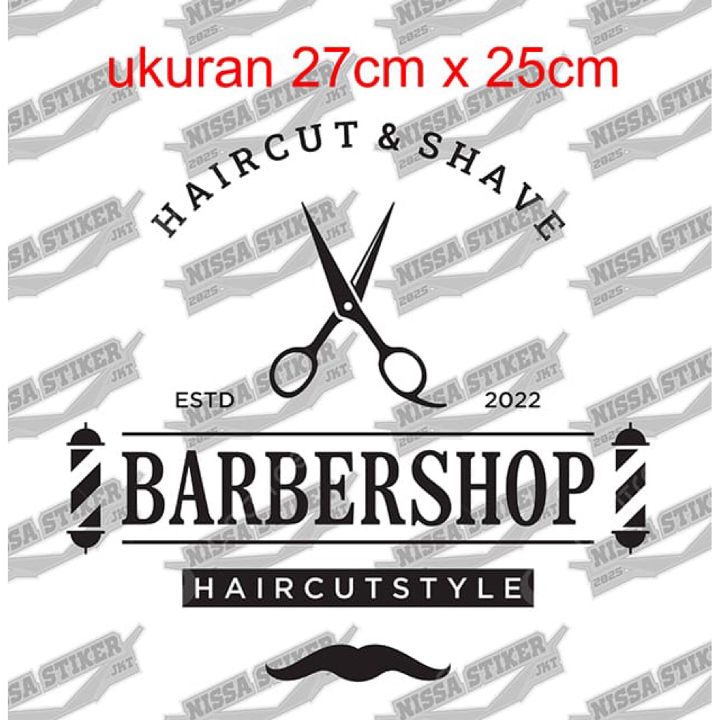 Stiker kaca barbershop 2 stiker murah berkualitas