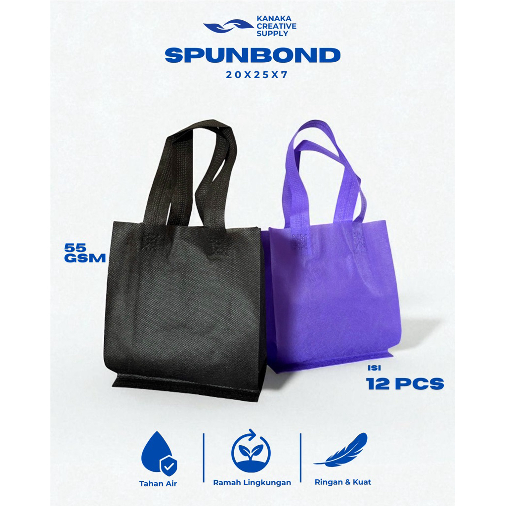 

Tas Spunbond Goodie Bag Polos 20x25x7 - Isi 12pcs/lsn