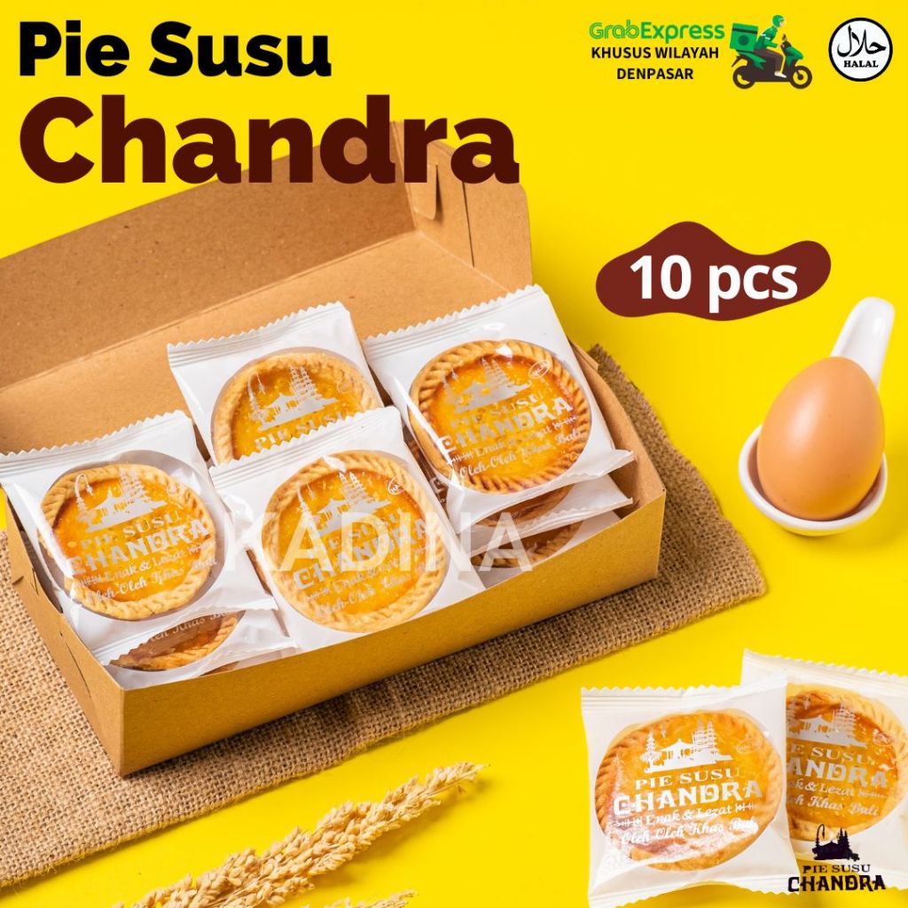 Pie Susu Bali FREE BOX isi 10pcs | Pie Susu Chandra Harga Grosir | Pai Susu Murah Oleh-oleh Khas Bal