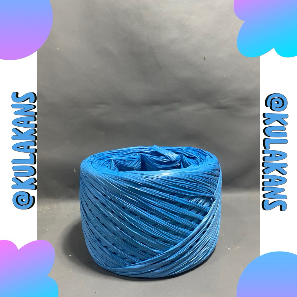 

tali rafia 500g warna biru