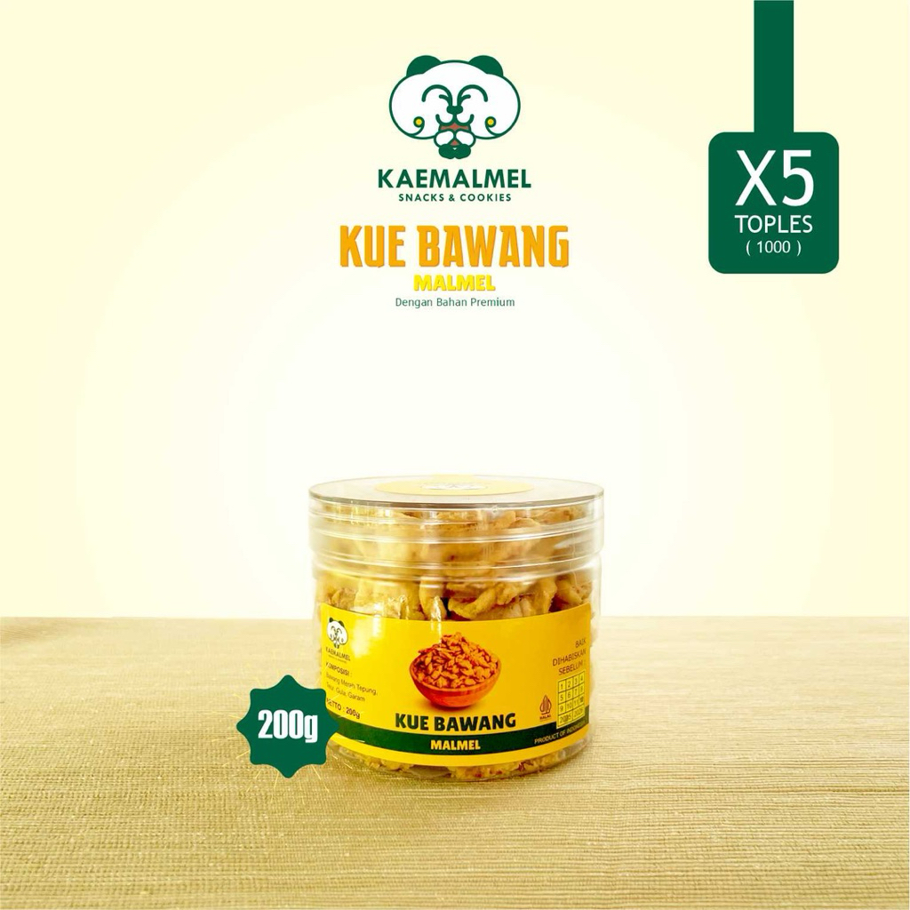 

Kaemalmel Kue Bawang Premium 200gram X5 Toples | Oleh-oleh Jogja