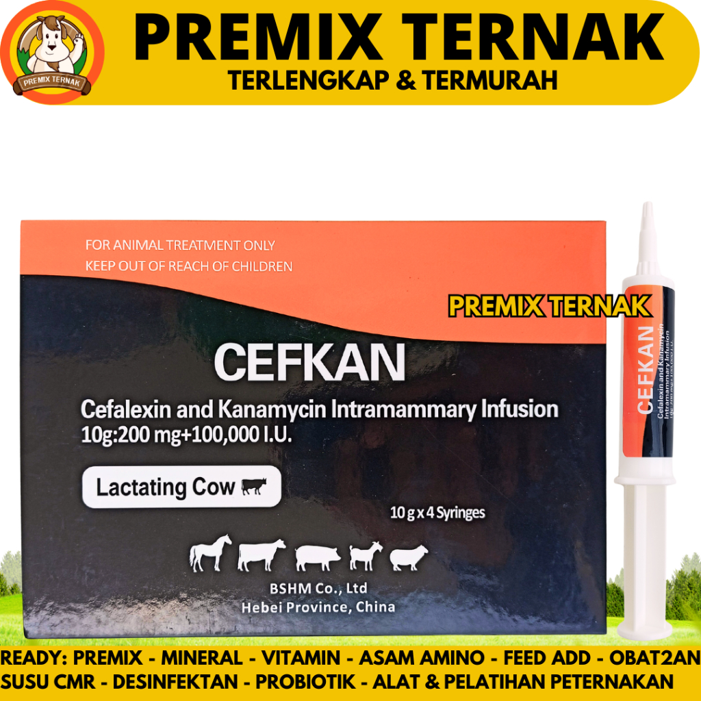 CEFKAN 10 GRAM - Obat Hewan Mastitis Kambing Sapi - Obat Mastitis Laktasi Ampuh Kambing Sapi Like Bi