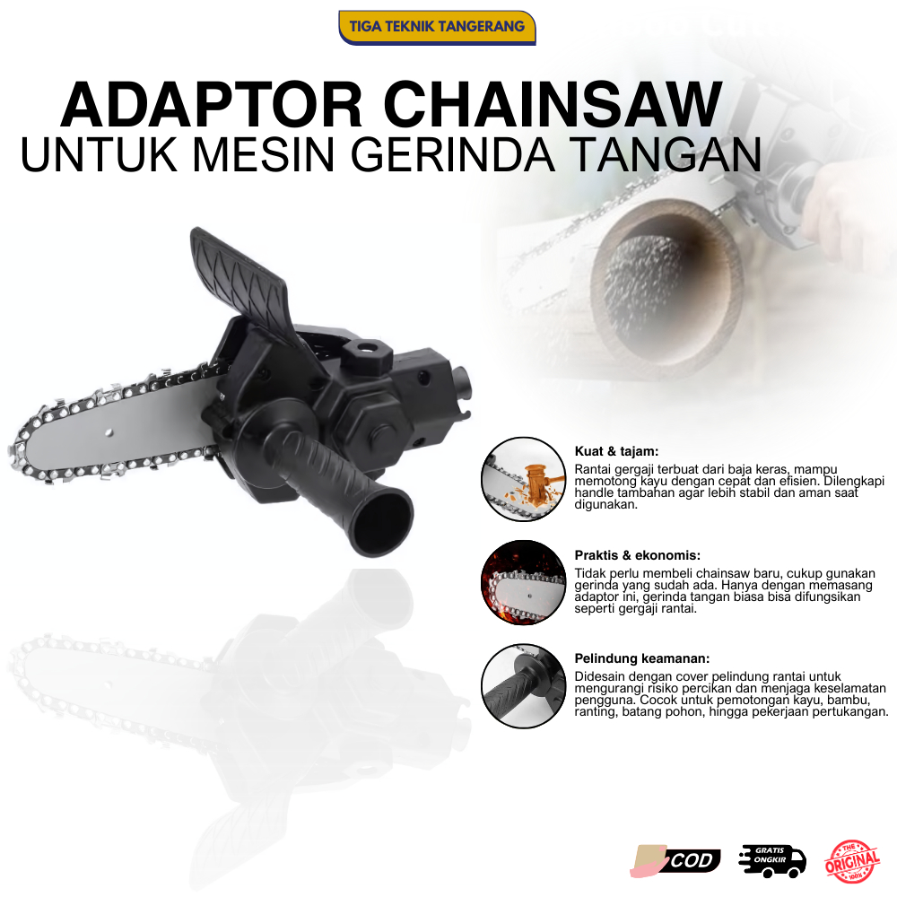 Adaptor Bor Jadi Mesin Gergaji 4inc / Adaptor Bor Chainsaw gergaji Potong Kayu 4inch