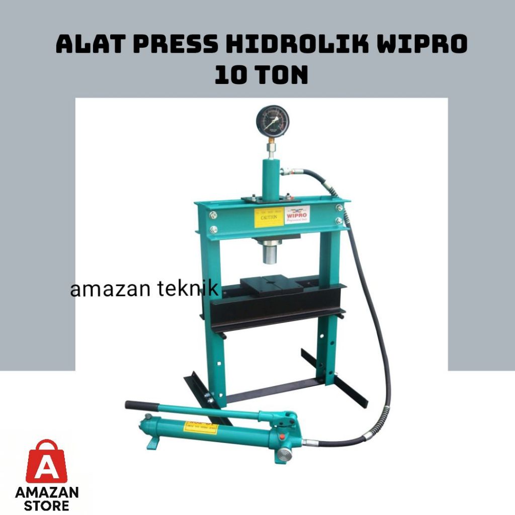 Mesin Alat Press Hidrolik Wipro 10 ton - Wipro Hydraulic Shop Press 10 ton.