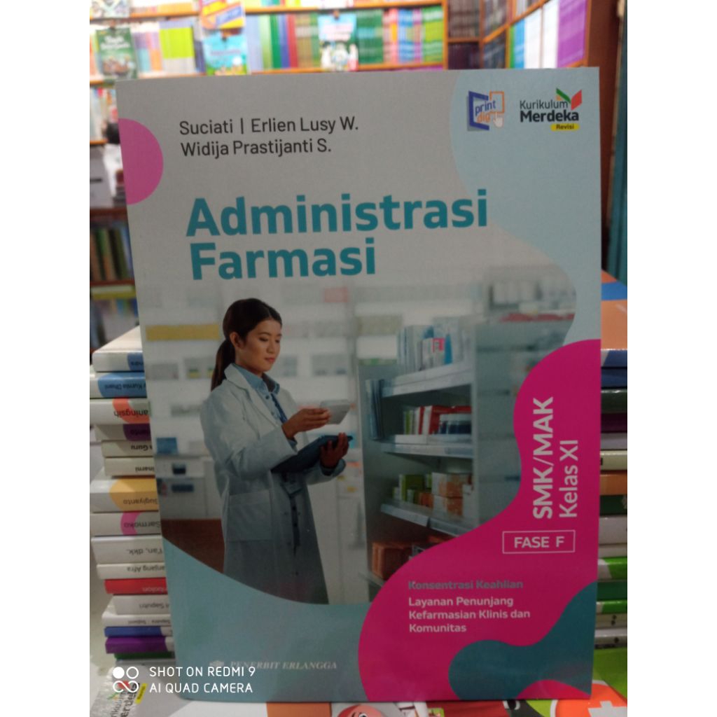 Buku administrasi farmasi untuk SMK kelas 11 kurikulum merdeka erlangga revisi