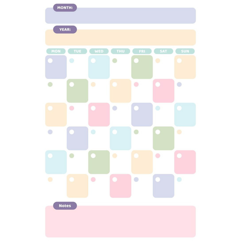 

Monthly Planner A5 30 halaman dengan berbagai macam model