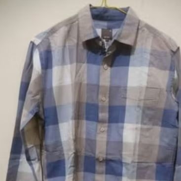 KEMEJA PRIA WOOD UKURAN S MOTIF KOTAK-KOTAK