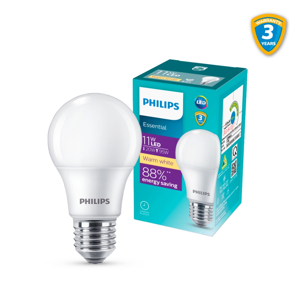 Philips LED Bulb Essential Bohlam 11W 30K Kuning