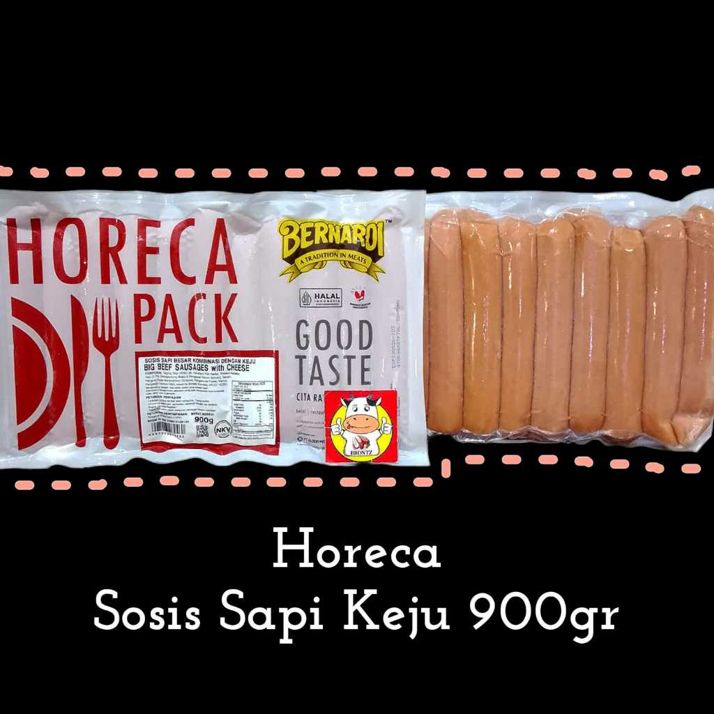 

BERNARDI HORECA SOSIS SAPI KEJU 900GR ISI 11PCS-FROZEN FOOD-BRONTZ JOGJA