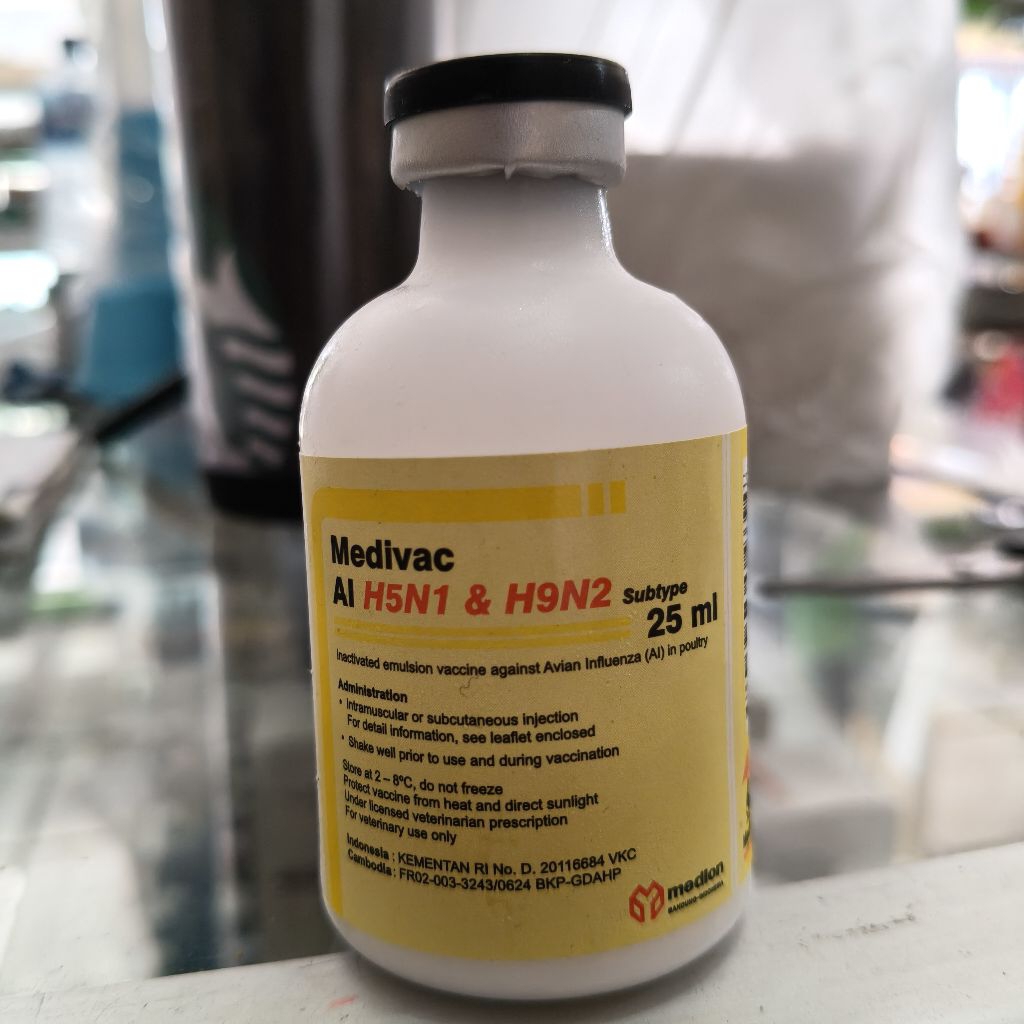 Medivac AI H5N1 & H9N2 Subtipe 25 ml mencegah flu dan Avian influenza