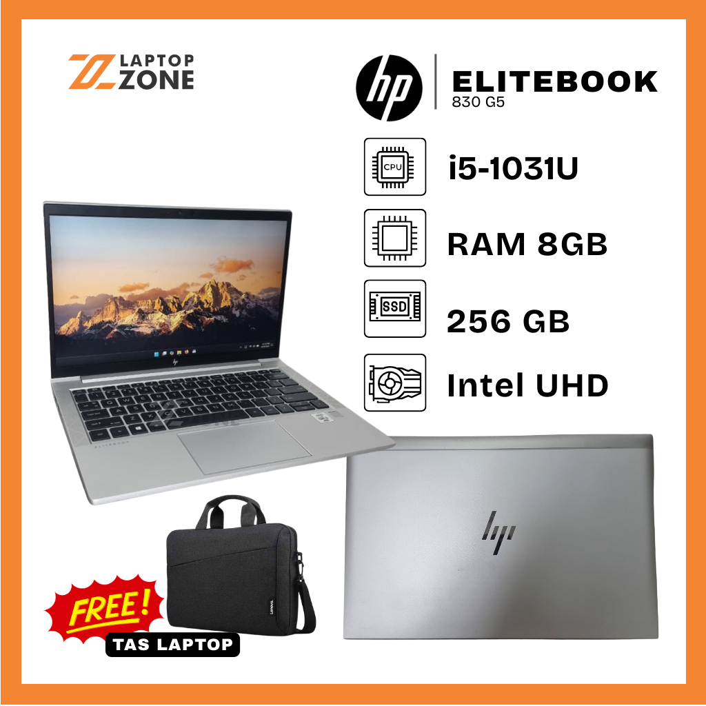 HP EliteBook 830 G7 Core i5-1031U RAM 8GB SSD 256GB Laptop Second Surabaya