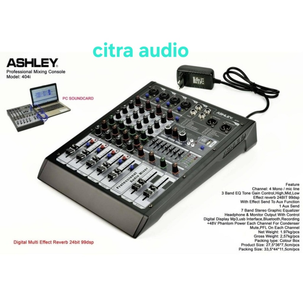 Mixer Ashley 404i original 4chanel bluetoot USB Mp3 stok terbatas