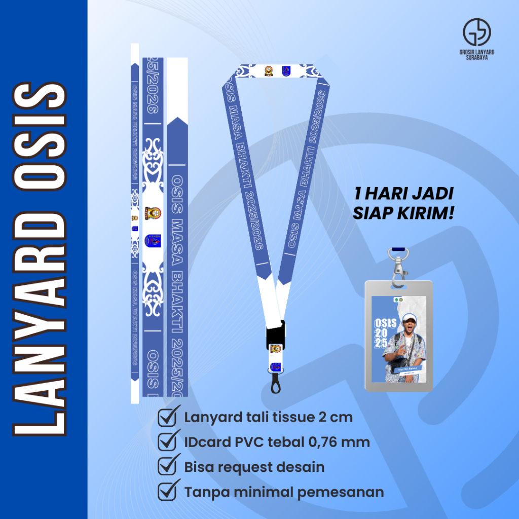LANYARD ID CARD OSIS, HUT RI, PANITIA REQUEST TERMURAH
