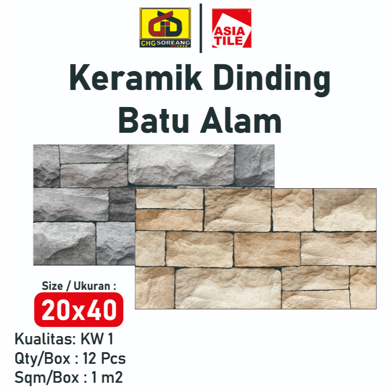 KERAMIK BATU ALAM 20X40 / KERAMIK DINDING MOTIF BATU ALAM