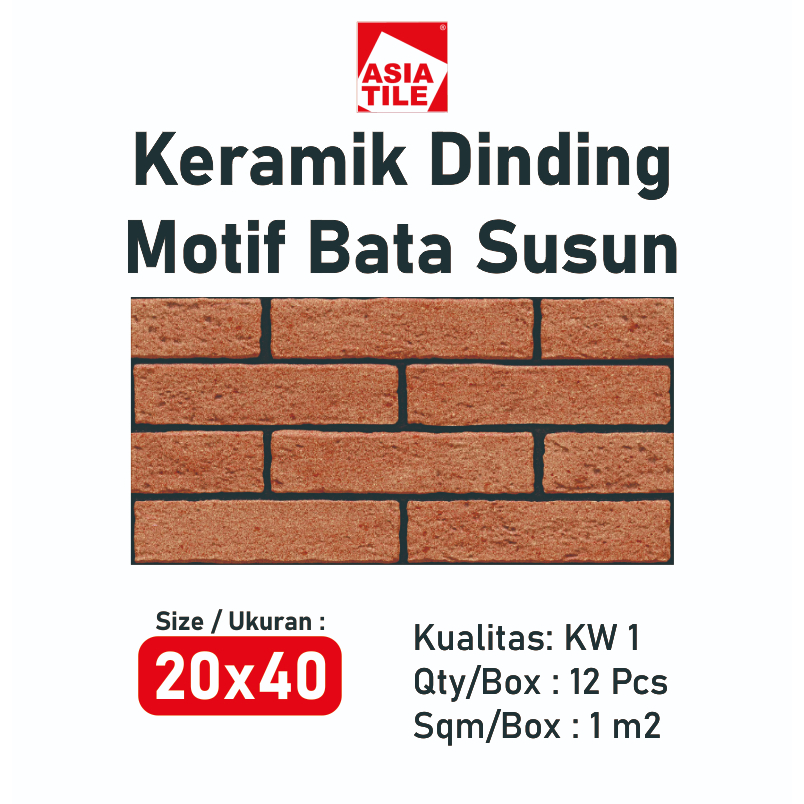 KERAMIK DINDING BATA SUSUN 20X40 / KERAMIK 20X40 BATU SUSUN