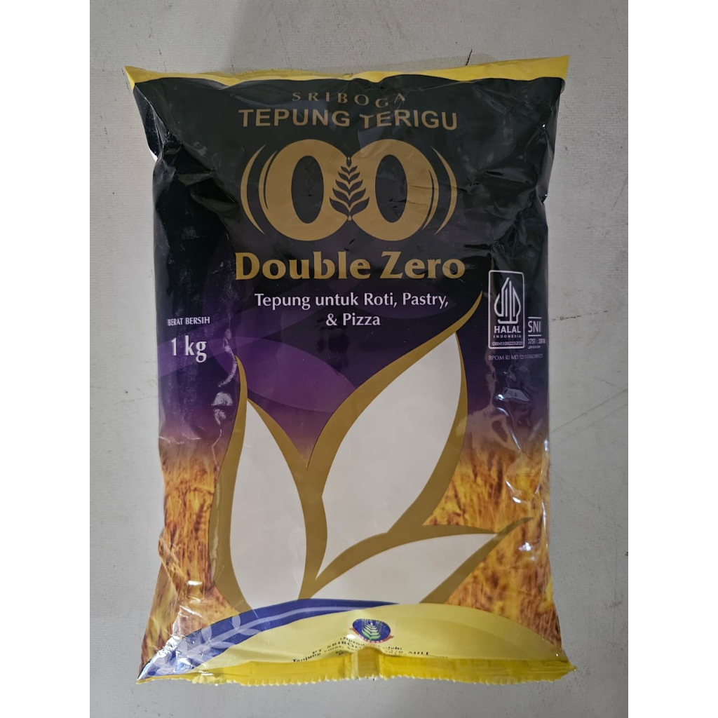 

Tepung Terigu Sriboga Double Zero 1kg – Tepung Premium untuk Roti, Pastry & Pizza Halal