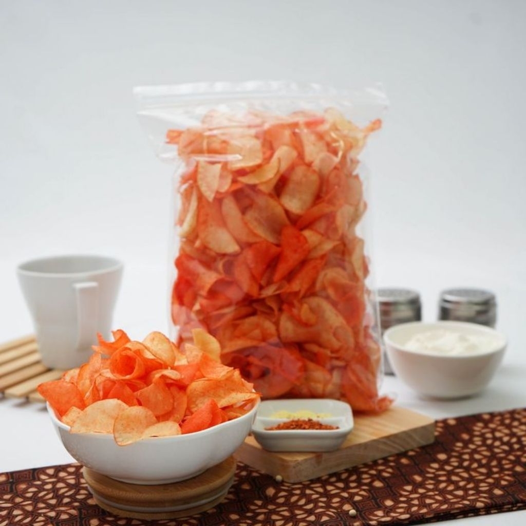 

KERIPIK SINGKONG PEDAS RENYAH CRISPY 1 KG