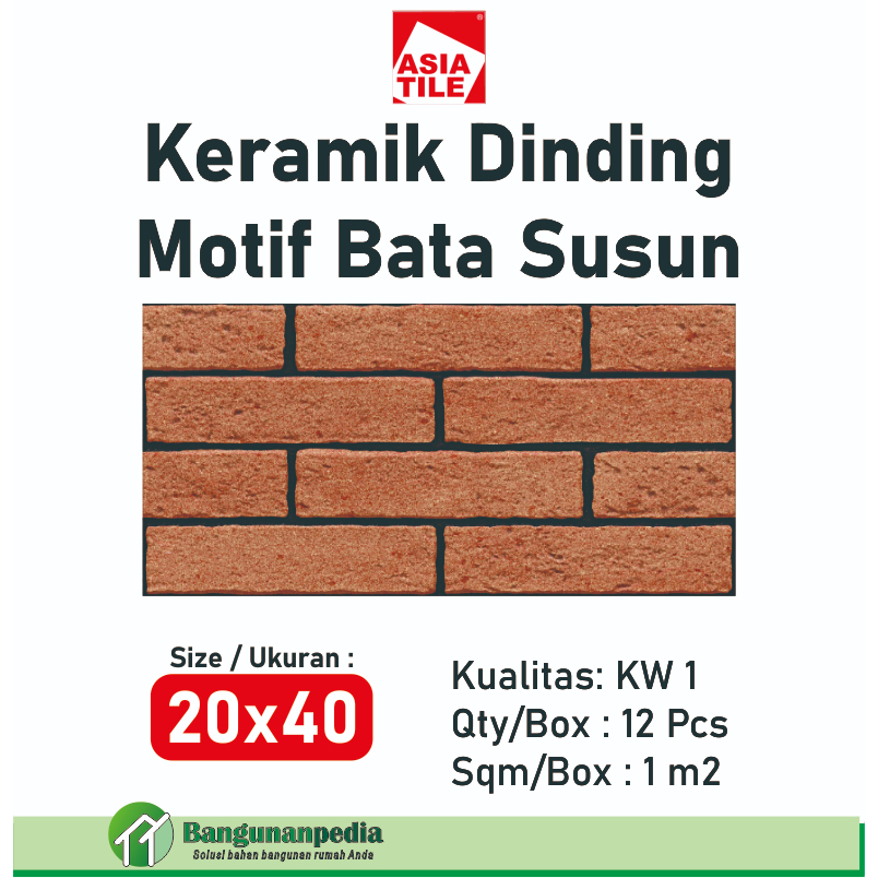 KERAMIK 20X40 BATU SUSUN / KERAMIK DINDING MOTIF BATA SUSUN