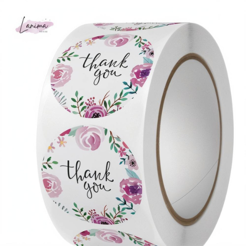 

Stiker Roll Bulat Thank You 500 Pcs Label Yang Bagus & Elegan untuk Kemasan Makanan