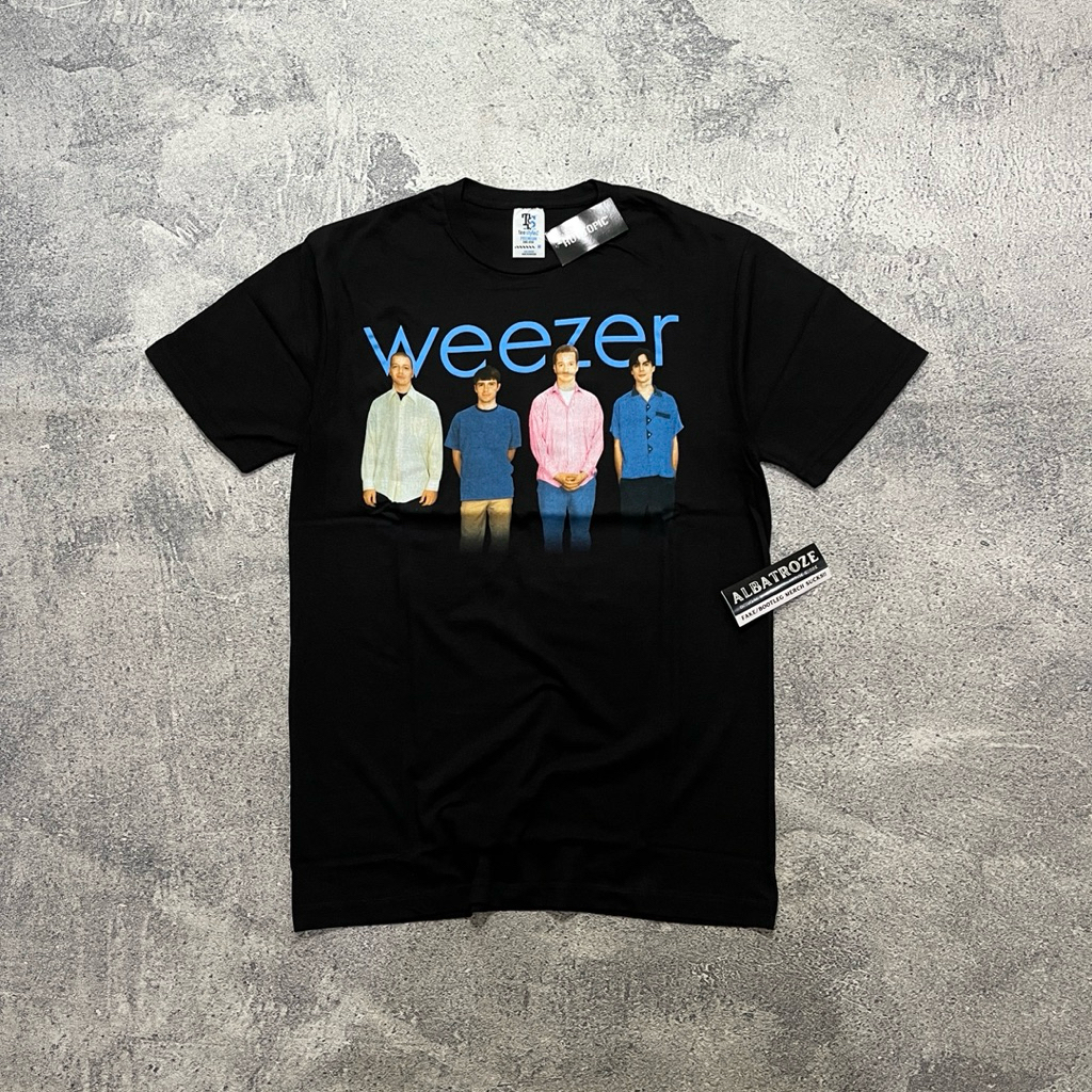 T-SHIRT / KAOS BAND OFFICIAL WEEZER - BLUE ALBUM BAND PHOTO