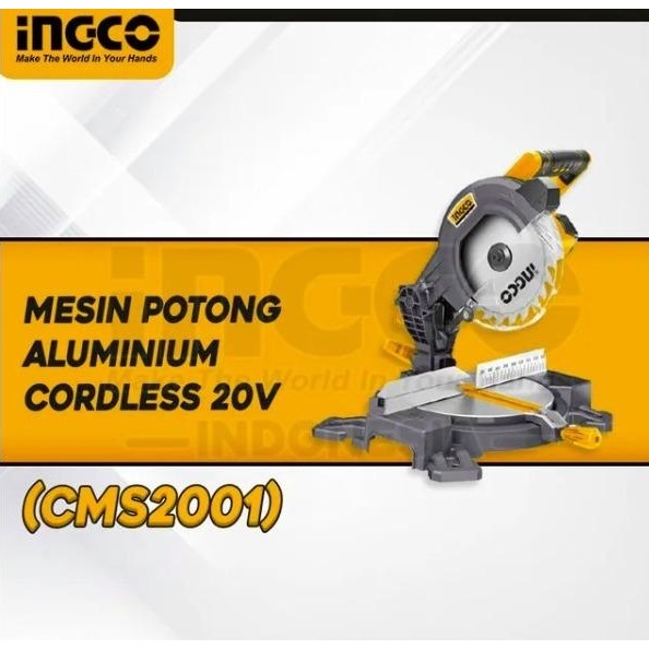 Cordless Mitre Saw (8 1/4") INGCO CMS2001 - Mesin Mitre saw Kayu Aluminium