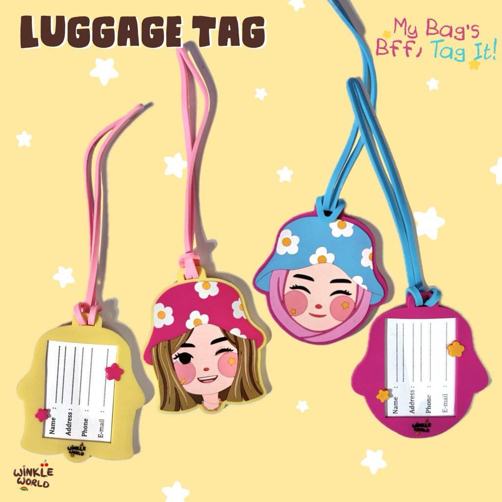 Winkleworld - Premium Luggage Tag Koper It Girls / Gantungan Tas Koper/ Bag Tag Lucu/ Name Tag Koper