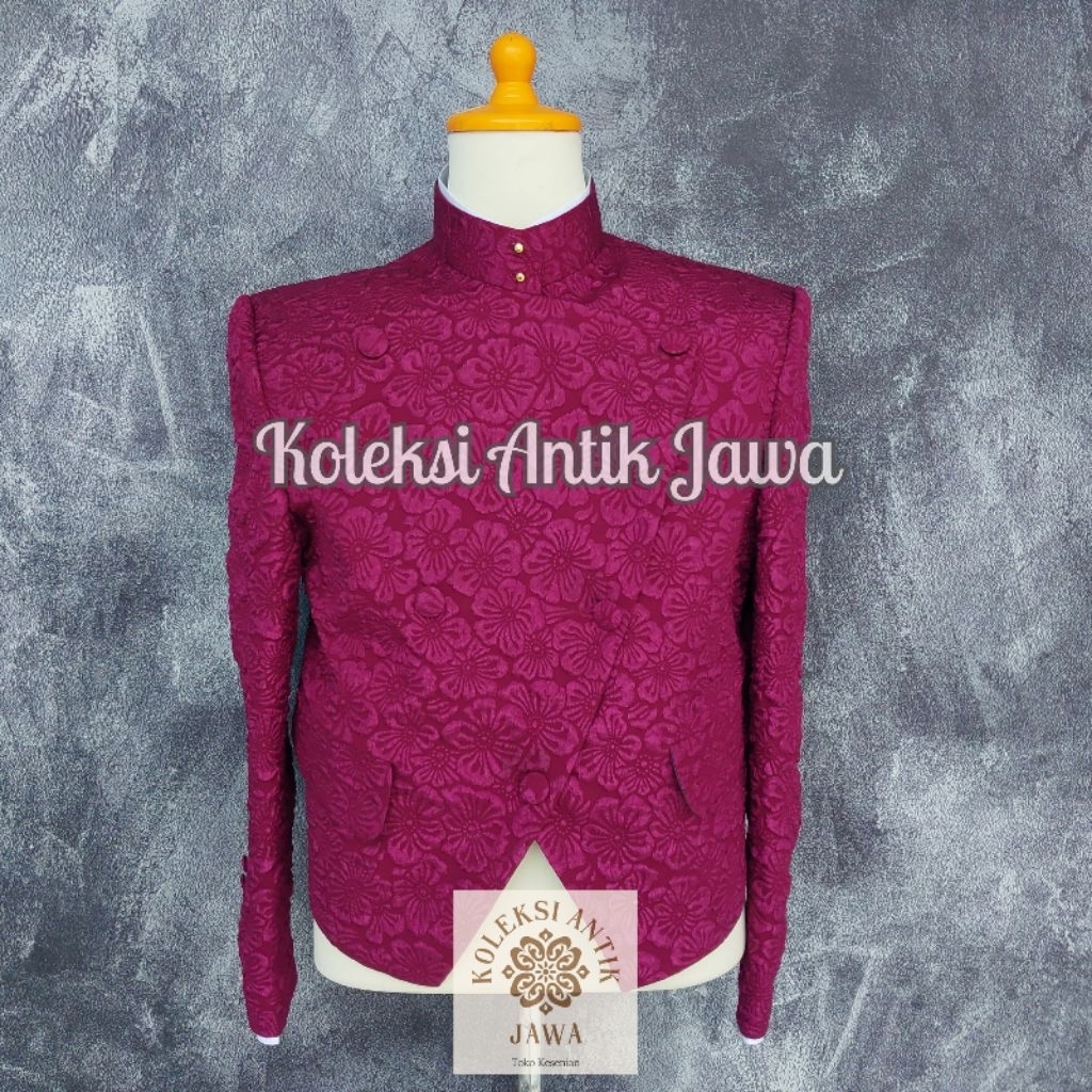 Beskap Solo Krowok Motif Bunga Alusan Jaguar Fukuro/Furuoka Embos