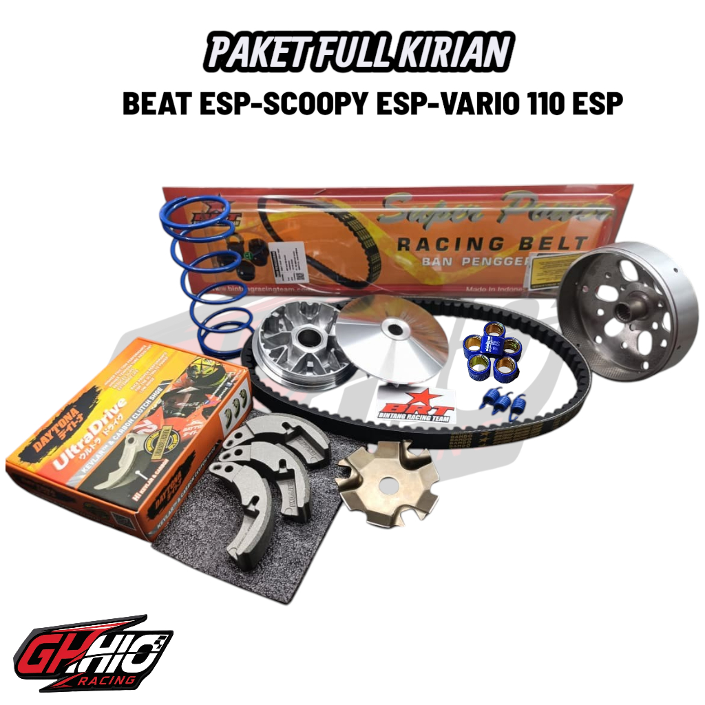 PAKET KIRIAN  BEAT ESP-SCOOPY ESP-VARIO 110 ESP PAKET UPGRATE CVT BUBUT DERAJAT MOTOR CYCLE